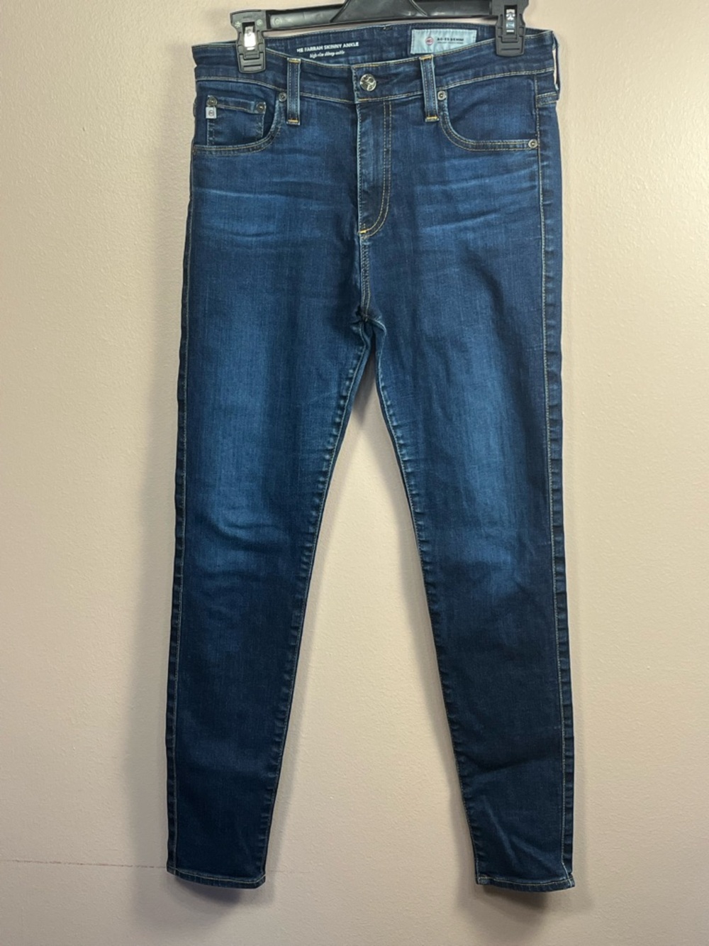 Ag Adriano Goldschmied Blue Denim Farrah Skinny Ankle High-Rise Jeans